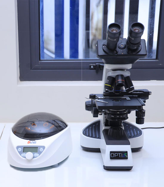 OPTIKA (OPTIX) binocular compound microscope and DLAB mini centrifuge